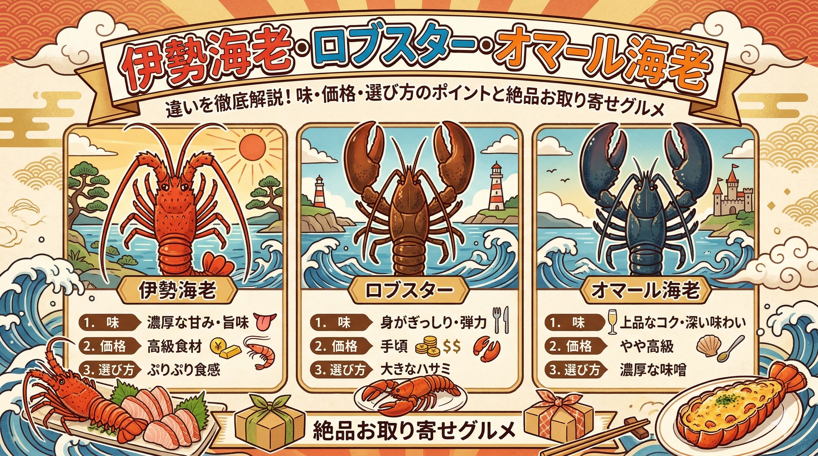 ロブスターとは｜伊勢海老・オマール海老との違い・値段・食べ方まで