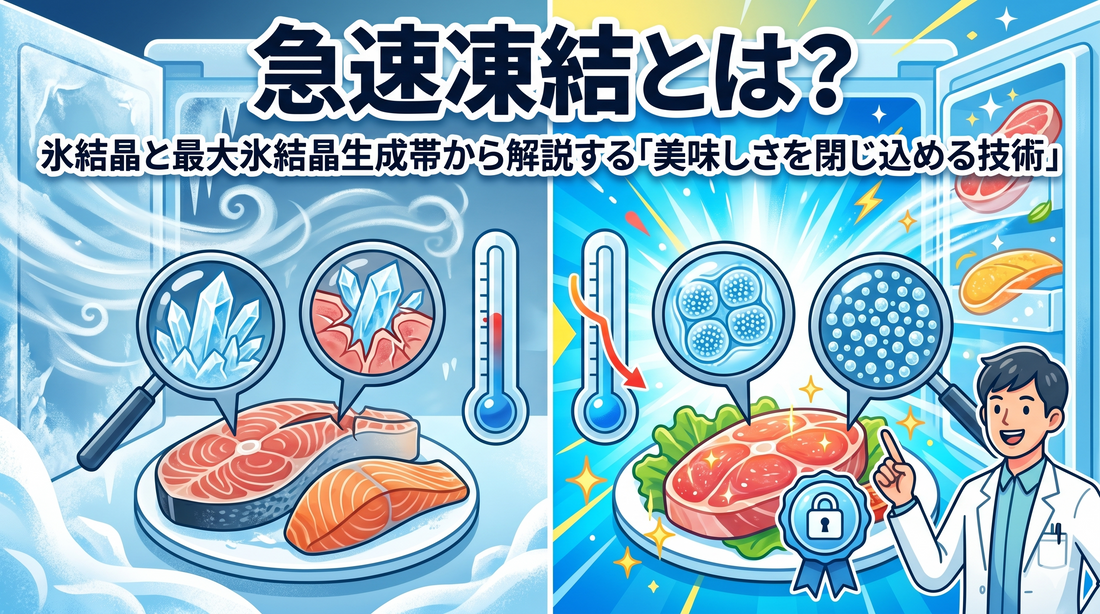 急速凍結とは？氷結晶と最大氷結晶生成帯から解説する「美味しさを閉じ込める技術」