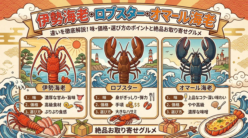 ロブスターとは？伊勢海老（イセエビ）・オマール海老との違い・値段・食べ方を徹底解説