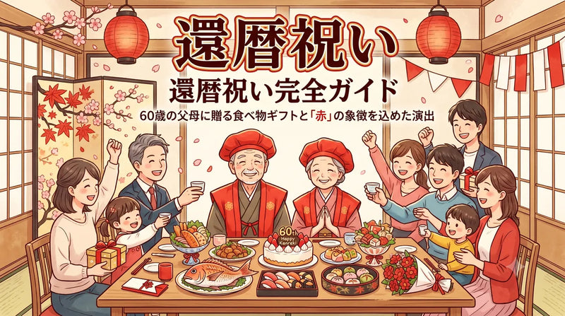 還暦祝い完全ガイド｜60歳の父母に贈る食べ物ギフトと「赤」の象徴を込めた演出2026