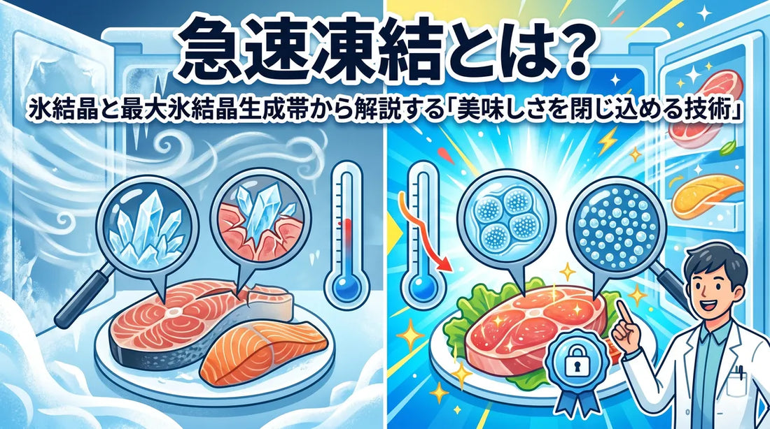 急速凍結とは？氷結晶と最大氷結晶生成帯から解説する「美味しさを閉じ込める技術」