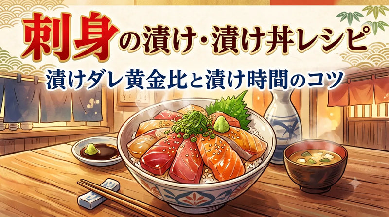 刺身の漬け・漬け丼レシピ｜漬けダレ黄金比と漬け時間のコツ