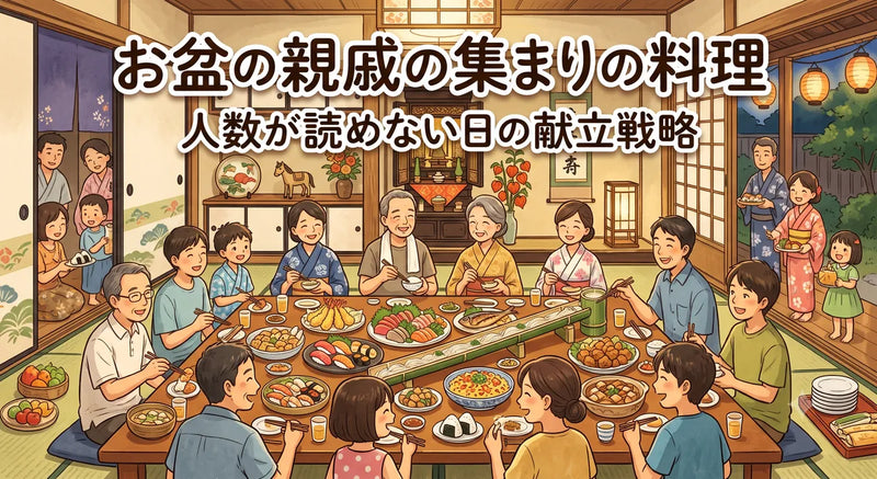 お盆の親戚の集まりの料理｜人数が読めない日の献立戦略