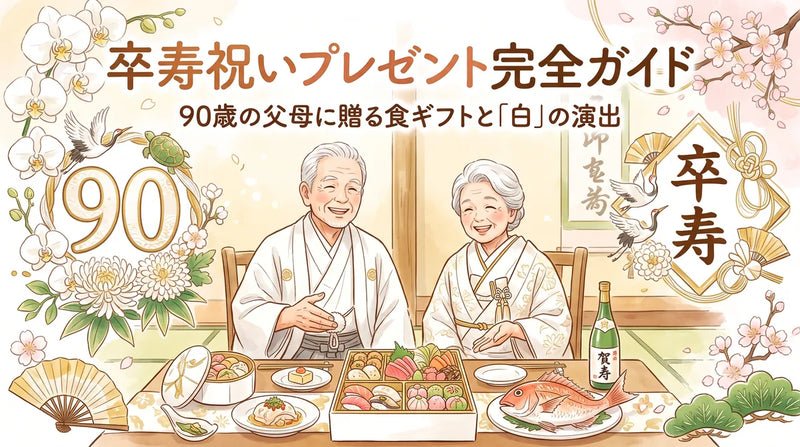 卒寿祝いプレゼント完全ガイド｜90歳の父母に贈る食ギフトと「白」の演出